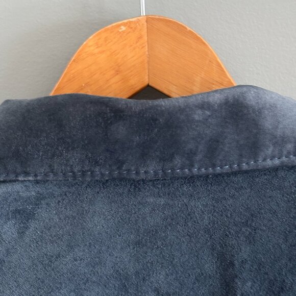 Vintage Hydrangea Blue Suede Jacket - Picture 7 of 10